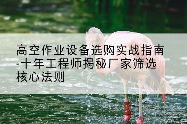 赣剪叉式升降机厂家-高空作业设备选购实战指南-十年工程师揭秘厂家筛选核心法则